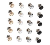 DIKACA 20pcs DIY No-sew Shirt Buttons Metal Pearl Brooch Pins Clothes Decorative Accessory for Clothing Decoration and Anti-exposure Use