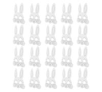 DIKACA 20pcs DIY Rabbit Paper Masks for Blank Animal Coloring Masks with Smooth Surface for Easy Painting and Reuse for Family Gatherings School Projects Birthday Parties and Easter