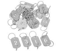 DIKACA 20pcs Hollowed Stainless Steel Number Tags Double-Hole Key Tags for Hotels Dorms Offices Lockers Metal Keychains for Clear Numerical Identification and Versatile Labeling