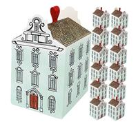 DIKACA 20Pcs House-shaped Candy Wrapping Boxes Romantic Wedding Party Treat Boxes Creative Paper Sweets Packaging for Birthdays Anniversaries Festivals