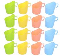 DIKACA 20Pcs Scalding Coffee Mug Sleeves Paper Cup Holders for Household Use Portable Desktop Cup Holder with Smooth Edges Easy to Clean and Carry Random Color