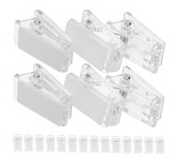 DIKACA 20Pcs Transparent Self-Adhesive Badge Holder Clips with Spring Design Lightweight Id Card and Work Badge Clips for DIY Crafts and Wall Hanging Without Damage