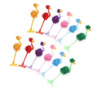 DIKACA 24pcs Cartoon Animal Plush Ostrich Ballpoint Pens Mixed Colors Smooth Writing Fun Stationery for School Office Gifts