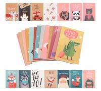 DIKACA 24pcs Christmas Cards Set with Envelopes, Xmas Themed Elk Pattern Greeting Cards, Adorable Delicate Designs for Holiday Blessings and Seasonal Greetings