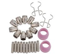 DIKACA 24pcs Plasma Cutter Accessories Electrode Tip Kit with Copper Nozzles Ag60 Sg55 for Cut-60 Torch Head, Plasma Cutting Consumables Set for Metal Fabrication and Home Use