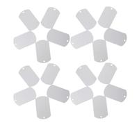DIKACA 25pcs Blank Aluminum Dog Tags 50x30mm Metal Pet Id Tags Anti-Lost for Engraving and Silver Color for Pets