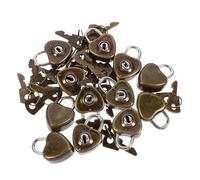 DIKACA 25pcs Heart Shaped Padlocks with Keys Vintage Zinc Alloy Locks for Diary Jewelry Box Luggage Travel Accessories Retro Craftsmanship and Lightweight