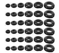 DIKACA 260pcs Black Rubber Grommet Assortment Kit Cable Wire Seal Protector for Power Cord Harness Wall Wiring Bushing Wear-Resistant