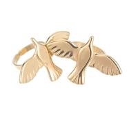 DIKACA 2pc Vintage Style Rings Vintage Peace Dove Ring Golden