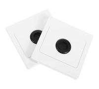 DIKACA 2Pcs 86 Type Wall Outlet Plate Cover with Cable Pass-Through Hole White Electrical Socket Wall Plate Covers with 15Mm Rubber Gasket for Cable Management and