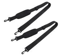 DIKACA 2Pcs Adjustable Black Nylon Shoulder Strap with Cushion Pad, Universal Replacement Crossbody and Messenger Bag Strap for Laptop, Travel, Gym, and Office Bags