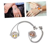 DIKACA 2Pcs Adjustable Life Tree Essential Oil Bracelets Hollow Out Aromatherapy Diffuser Chic Wristbands for Women Gift