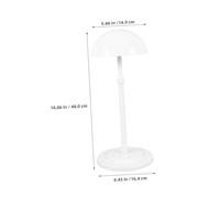 DIKACA 2pcs Adjustable Wig Stand for Retailers White Plastic Hat Display Pedestal with Nonslip Dome Head Portable Cap Holder for Drying Styling and Closet Storage