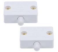 DIKACA 2pcs Automatic Cabinet Door Light Switches with Touch Button Easy Install Wardrobe Closet Lamp Control for Kitchen Pantry Hotel Cupboards Compact White Mechanical Door-activated