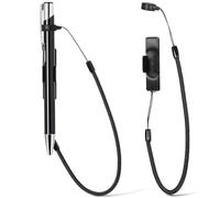 DIKACA 2pcs Black Elastic Touch Pen Lanyard Retractable Tether Rope with Anti-lose Secure Pen Clip for Stylus and Use in Offices and Counters
