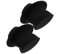DIKACA 2pcs Collapsible Magician Top Hat for Adults Black Classic Spring-loaded Design Comfortable Fit for Stage Tricks Carnival Masquerade Cosplay Parties