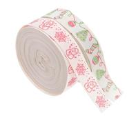 DIKACA 2pcs Cotton Holiday Ribbon with Snowflake Snowman Christmas Tree Patterns Soft DIY Craft Ribbon for Gift Wrapping Wreaths Stocking Balls Indoor Outdoor Festive Decorations