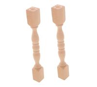 DIKACA 2Pcs Decorative Wooden Balusters Unfinished Natural Wood Spindles for Staircase Furniture Posts Home Improvement Cabinet Columns