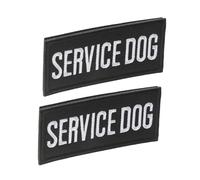 DIKACA 2pcs Embroidered Dog Service Harness with Polyester Material, Versatile Support and Protection for Training and Travel, Stylish Black Vest Harness with Intricate Embroidery