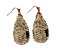 DIKACA 2Pcs Handwoven Straw Bird Nest Natural Breeding House for Birds Finches Bluebirds Sparrows Lovebirds Eco Friendly Garden Nesting Boxes