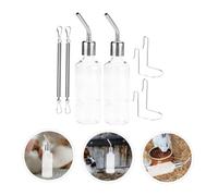 DIKACA 2pcs Hanging No Drip Water Dispenser Bottles for Hamsters Rabbits Guinea Pigs Travel Cage Use Stainless Steel Faucet Leak Pet Waterer