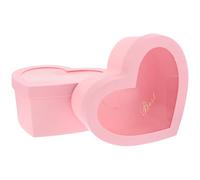 DIKACA 2pcs Heart Shaped Flower Storage Boxes with Window Pink Flower Packaging Boxes for Valentine'S Day and Mother'S Day Fruit Present Wrapping