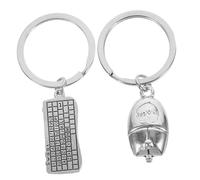 DIKACA 2Pcs Keyboard Mouse Keychain Portable Computer Lovers Pendant Unique Hanging Keyring Ornament Practical Tech Enthusiasts Small and Easy to Carry