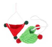 DIKACA 2pcs Knitted Triangle Pet Hat for Small Animals Adorable Cosplay Headwear for Hamsters and Guinea Pigs for Photoshoots and Festive Occasions Cute Mini Dress Up Accessories