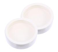 DIKACA 2pcs Large Ceramic Reptile Feeding Bowls Anti-escape Tortoise Water and Food Basins for Lizards Gecko Snakes Turtles Pet Supplies