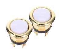 DIKACA 2PCS Lighted Round Metal Doorbell Push Button Replacement with Retro Elegant Design for Home Hotel Office Visible Illumination for Night Use Wall Mounted Door Bell Button