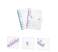 DIKACA 2pcs Loose-Leaf Notebook Shell PVC Binder Cover with Buckle Transparent Scrapbook Journal Protector for Office and School Lightweight Scrapbook Shell in Purple and Sky Blue