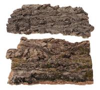 DIKACA 2pcs Natural Bark Climb Platform Reptile Terrarium Ornament Pet Hideout for Lizards Geckos Bearded Dragons Safe Terrarium Landscape Accessory