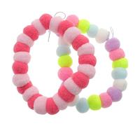 DIKACA 2pcs Plush Ball Pet Collar Elastic Colorful Necklaces for Cats Dogs Comfortable Soft Hairball Design Birthday Festival Gift Random Color