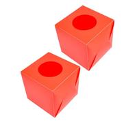 DIKACA 2pcs Red Lottery Box with Slot for Raffle and Suggestion Use Portable Plastic Ticket Storage Cube for Party Games Donation Voting and Ball Collection