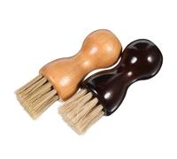 DIKACA 2Pcs Shoe Polish Applicator Brush with Wooden Handles Soft Bristles for Gentle Leather Care Mini Portable Cleaning Tool for Shoes Bags Belts Dirt Removal and Polishing Kit