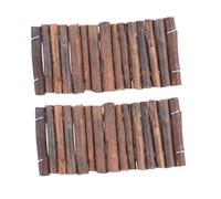 DIKACA 2pcs Small Wood Hamster Ladder with Creative Hiding Cave and Fence Safe Climbing for Hamsters and Reptiles Promotes Exercise and Exploration in Pet Habitat