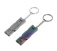 DIKACA 2pcs Stainless Steel Bird Training Whistles for Pets Multi-functional Survival Whistle for Puppy Parrot Pigeon Training and Outdoor Camping Safe Hearing Protection Accessory