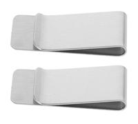 DIKACA 2pcs Stainless Steel Money Clip for Men Silver Banknote and Credit Card Holder Wallets Metal Cash Clips for Travel and Everyday Use