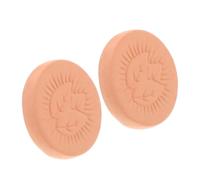 DIKACA 2pcs Terracotta Brown Sugar Keeper Discs Reusable Round Clay Sugar Softening Moisture Absorbers for Food Storage Containers Kitchen and Bakery Use
