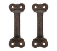 DIKACA 2pcs Vintage Large Cast Iron Door Handles for Barn Doors and Garden Gates, Rustic Retro Pull Knobs with Classic Heavy-Duty Design for Home and Outdoor Use