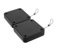 DIKACA 2Pcs Wall Mounted Automatic Door Closer with Iron Pull Cord Silent Self-Closing Mechanism for Office Bedroom Bathroom Doors Black 500G