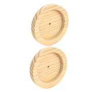 DIKACA 2Pcs Wood Hamster Feeding Dish Bite-resistant Pet Food Holder Smooth Surface Easy-clean Feeder for Cage Use