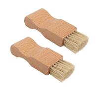 DIKACA 2pcs Wood Shoe Cleaning Brush Khaki Polishing Tool for Leather Shoes Fast Dirt Removal and Shine Maintenance