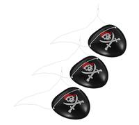 DIKACA 3 Pcs Pirate Eye Patch with for Halloween Cosplay and Pirate Theme Parties Comfortable Eye Mask Props for Roleplaying Adventures