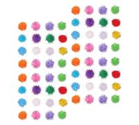 DIKACA 300pcs Cat Toy Balls Soft Kitten Pom Pom Toys Bulk Assortment Interactive Catching for Indoor Pounce Game Fun