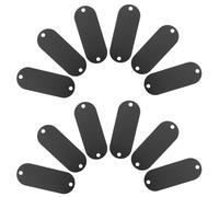 DIKACA 30Pcs Black Oval Aluminum Alloy Blank Name Plates with Double Holes for Door Plaques and Office Desk Signs Engraving DIY Metal Tags for Custom Stamping