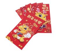 DIKACA 30Pcs Chinese Year Red Money Envelopes with Dragon Pattern Mixed Style Hongbao Packs for Spring Festival Sealed Groove Design Packets for Prosperity and Blessings
