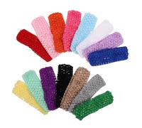 DIKACA 30pcs Colorful Knitted Headbands for Women Retro Crochet Elastic Hairbands with Wide Vintage Design Soft Stretchy Boho Hair Accessories for Festival Daily Wear