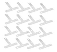 DIKACA 30pcs Stainless Steel Furniture Corner Plates Extra Thick T-Shaped Brackets for Cabinets and Shelves Precision Cut Angle Support Rustproof Reinforced Connection for Indoor and