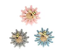 DIKACA 3pcs Alloy Bee Enamel Pins Brooch Set Daisy Flower Design, Color Random, Women’s Jewelry Accessories for Casual and Formal Wear Random Color